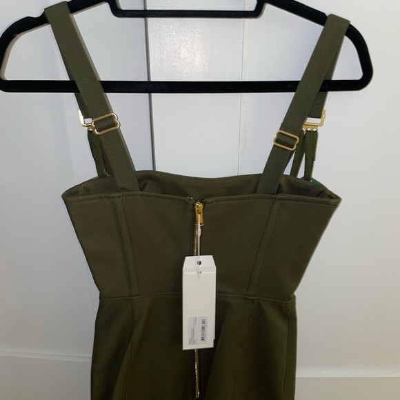 Dion Lee Fan Lace Zip Mini Dress, US Size 0 in Olive, New with Tags - Picture 5 of 7